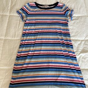 Left multi stripe swing dress